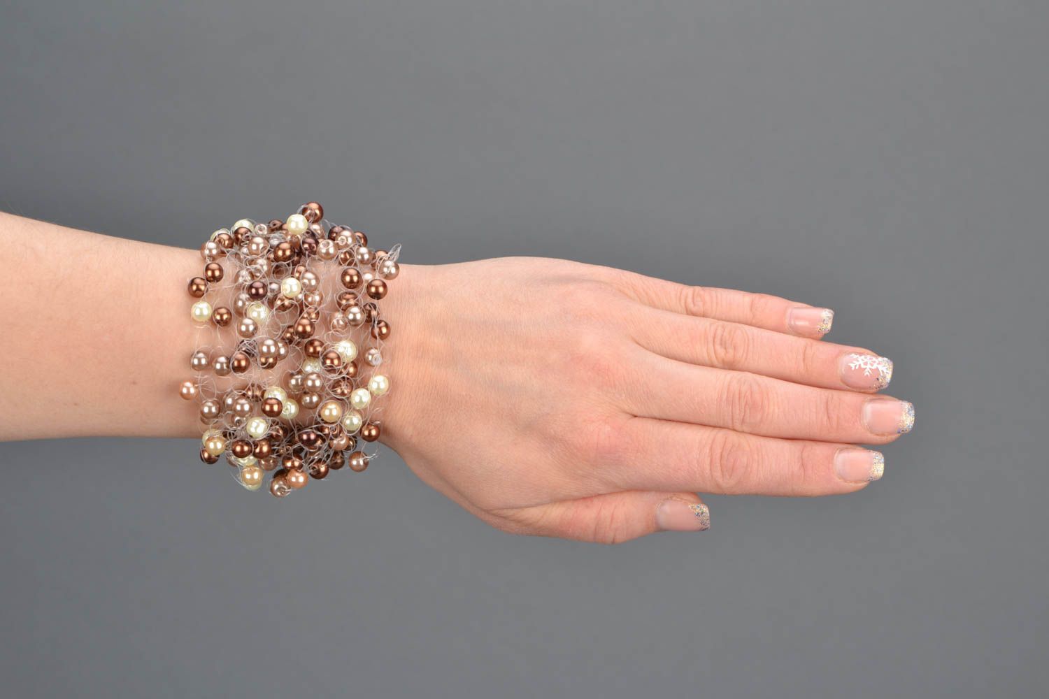 Bracelet de perles d'imitation fait main photo 1