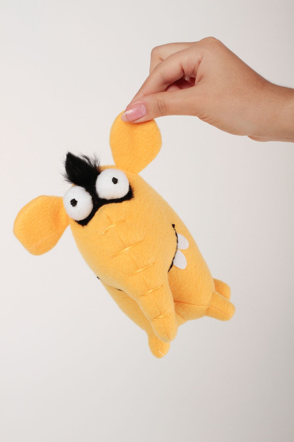 Handmade yellow soft toy unusual designer toy cute beautiful toy for kids photo 3