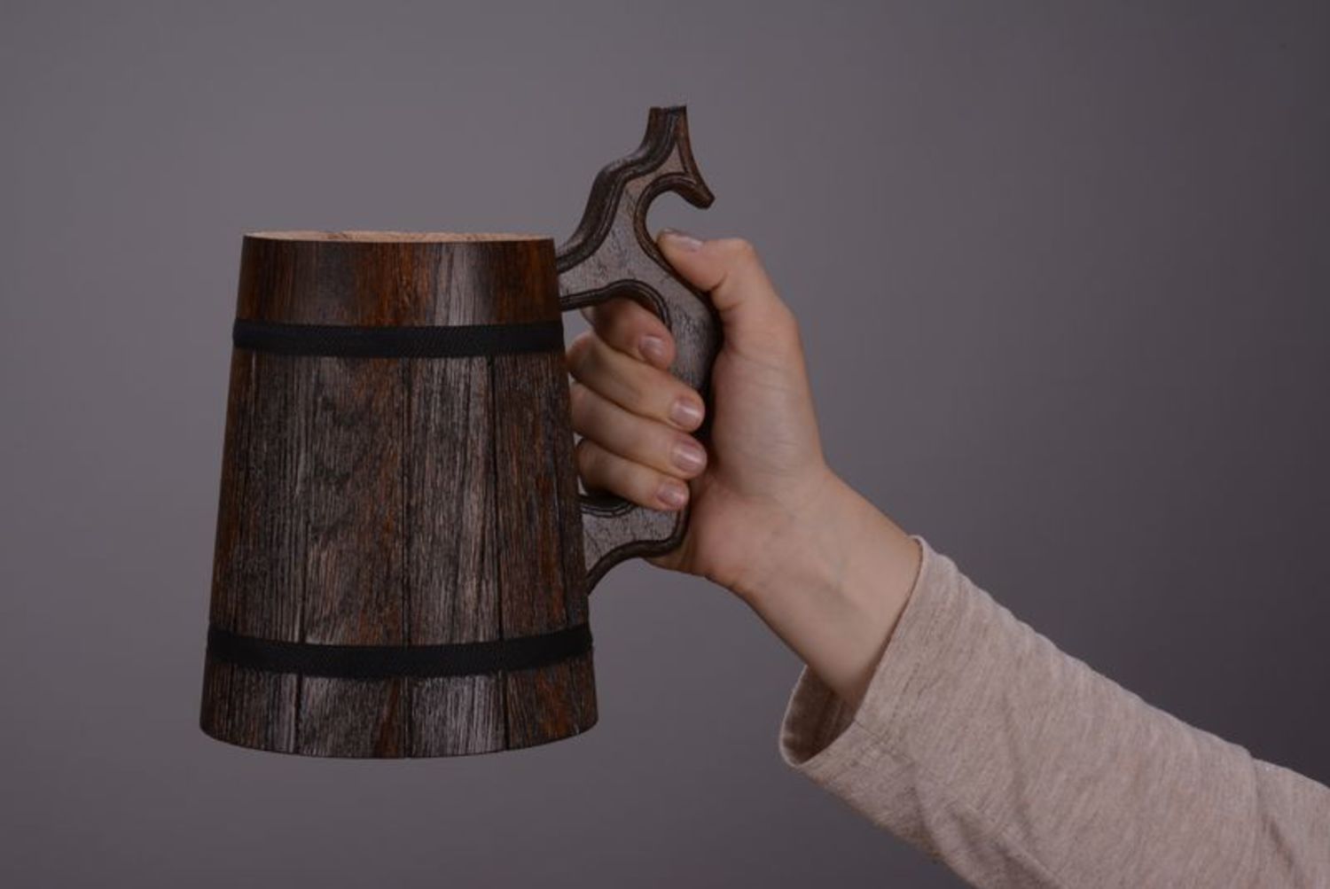 Beer mug with carved handle for decorative use only photo 2