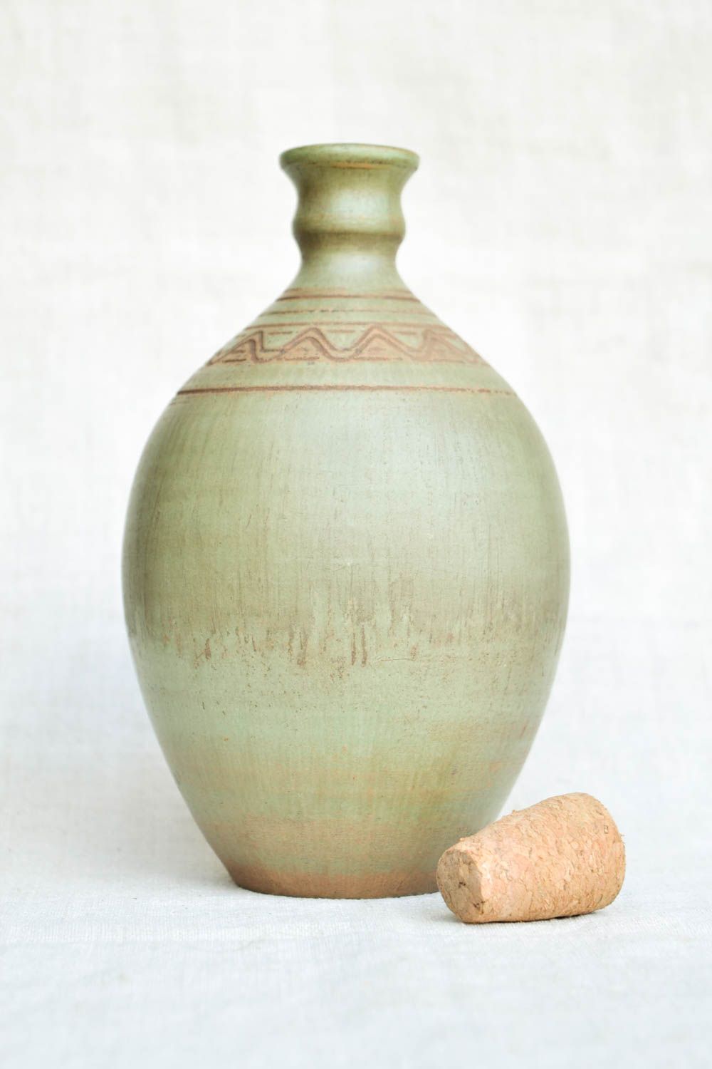 Botella de cerámica para vino artesanal decoración de casa regalo original foto 3