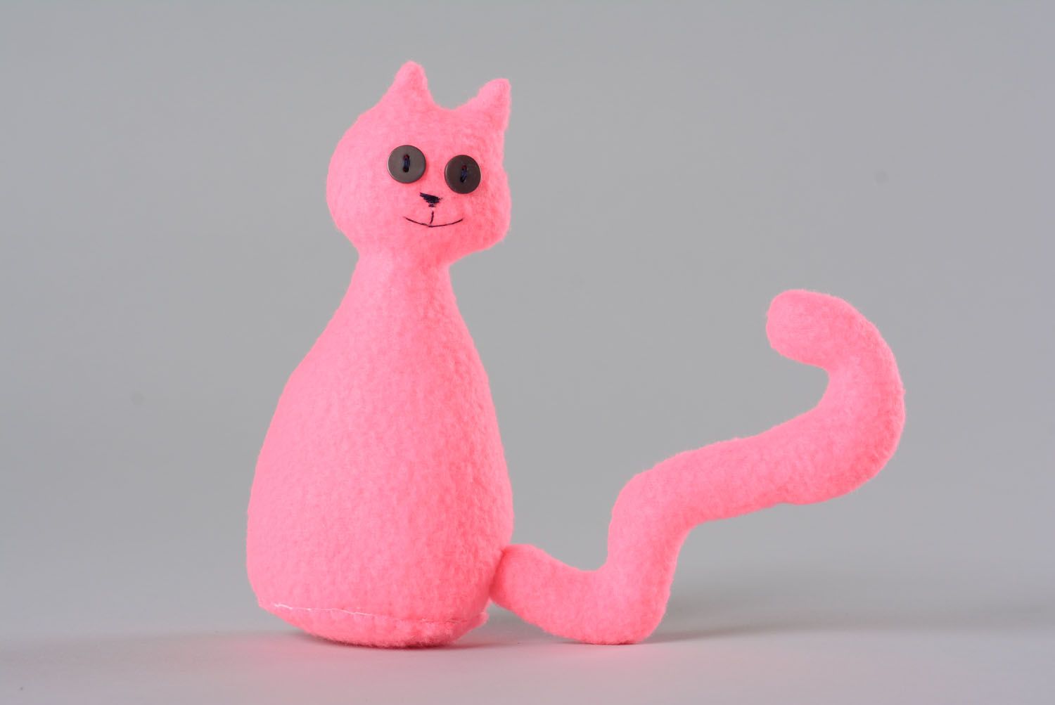 Brinquedo de fleece artesanal Gato cor de rosa foto 1
