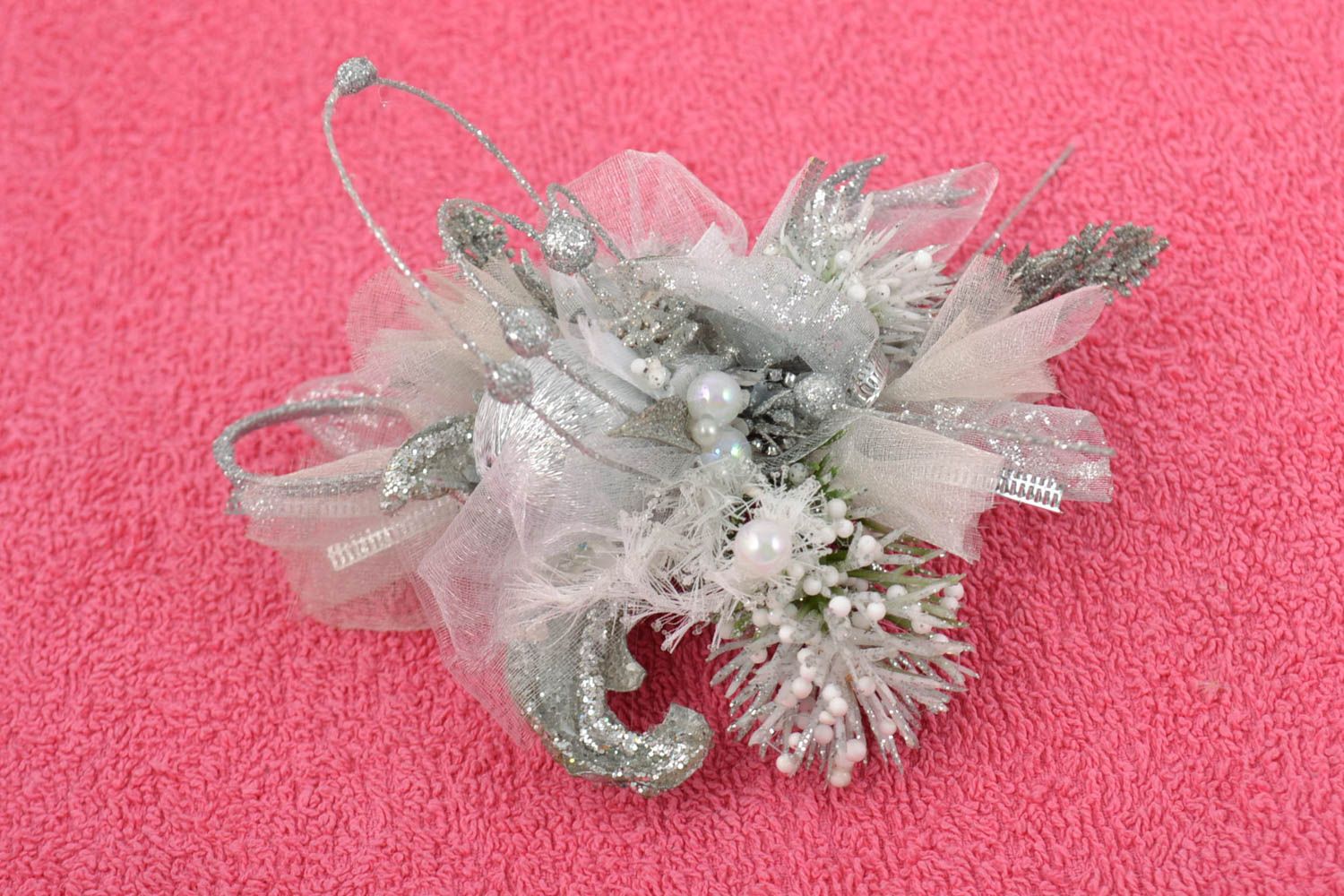 Handmade wedding accessory designer brooch unusual boutonniere flower brooch photo 1
