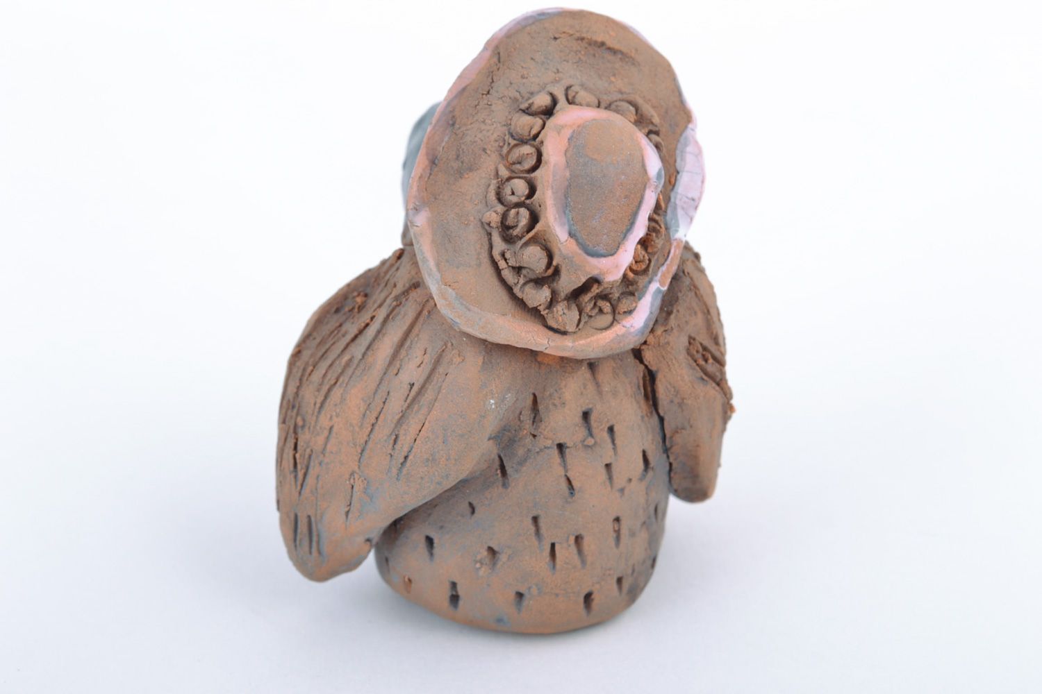 Глиняная статуэтка авторская ворона миниатюрная фото 5