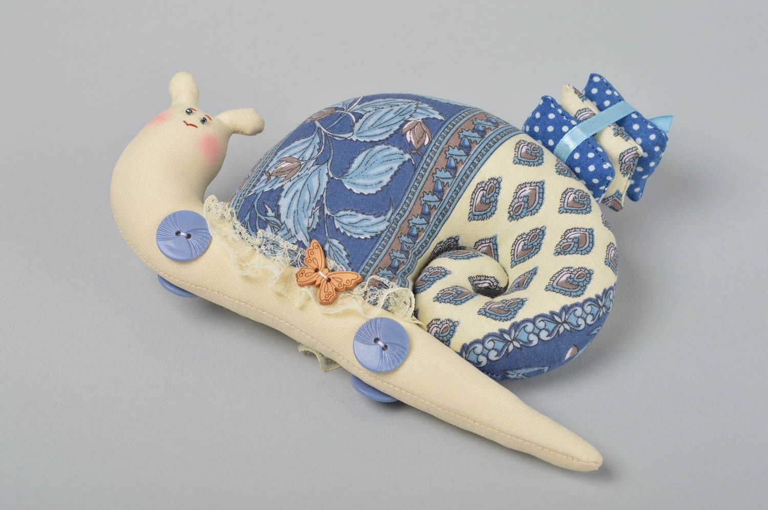 Handmade soft toy housewarming gift cute textile toy cute snail present photo 2