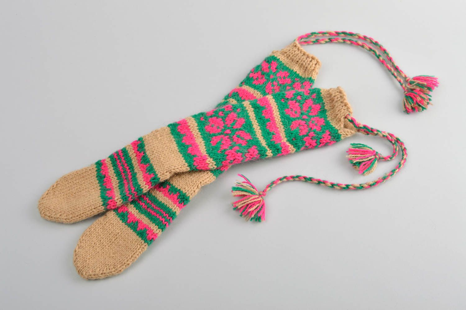 Unusual handmade knitted socks warm childrens socks handmade accessories photo 4