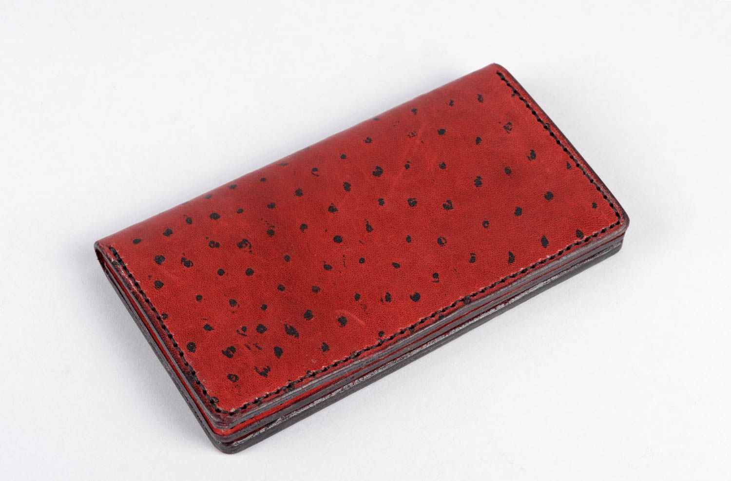 Handmade Designer Geldbörse Leder Geldbeutel Geschenk für Frauen schön rot foto 1
