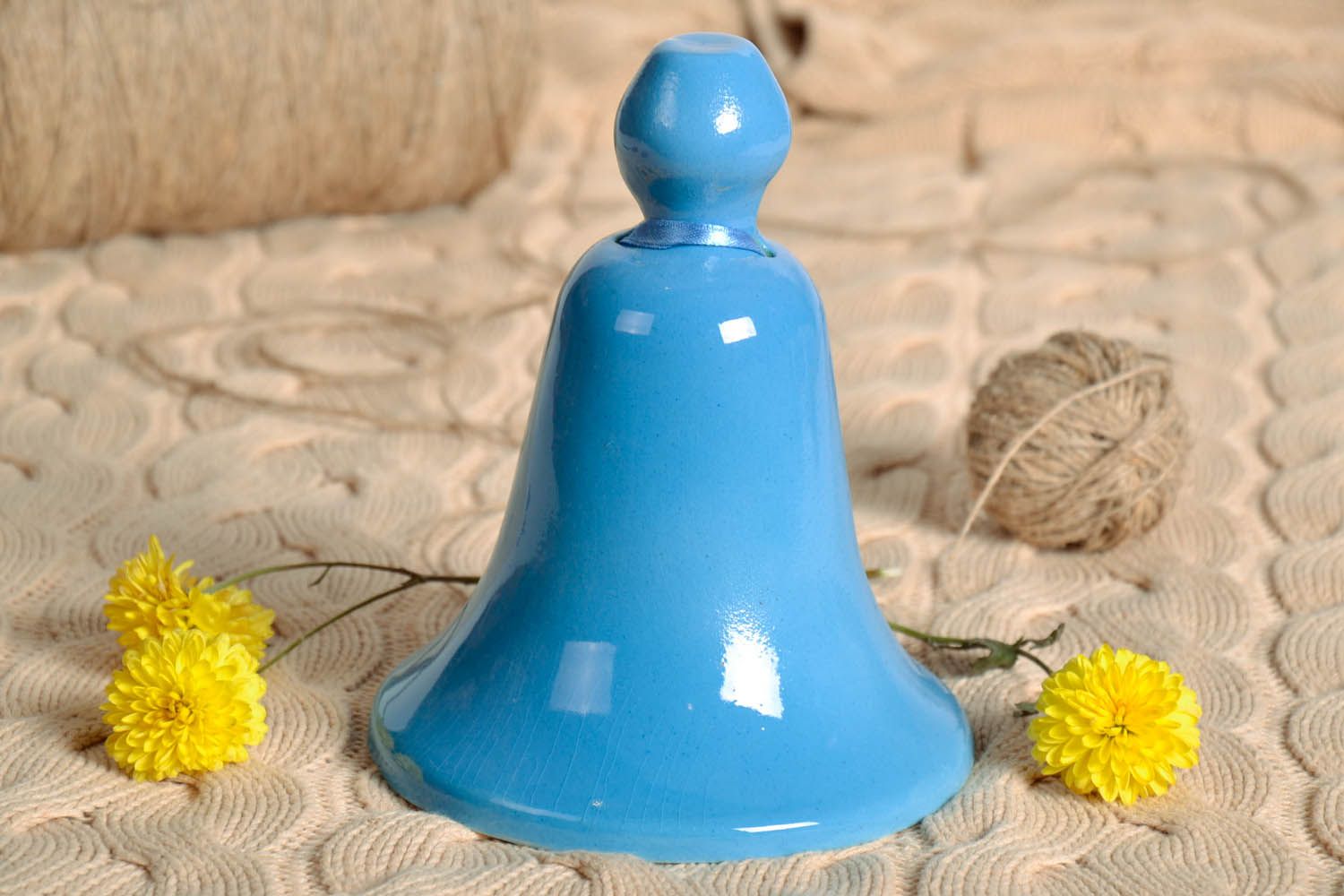 Blue ceramic bell  photo 1