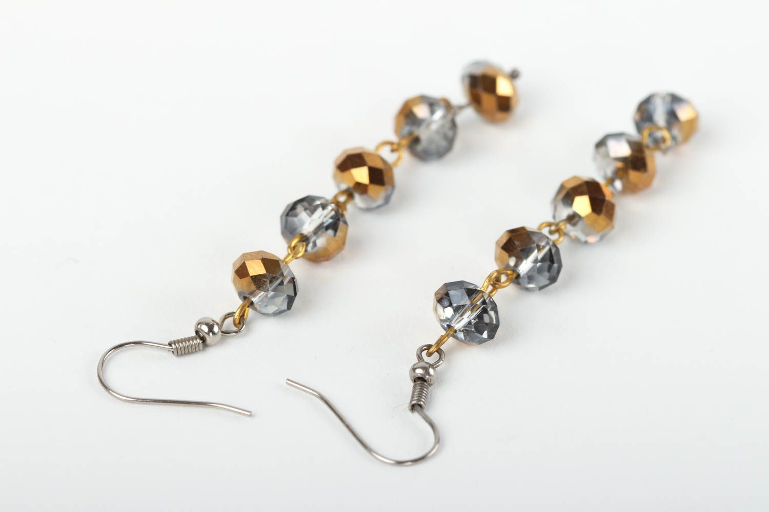 Stylish handmade crystal earrings beaded earrings costume jewelry designs photo 4