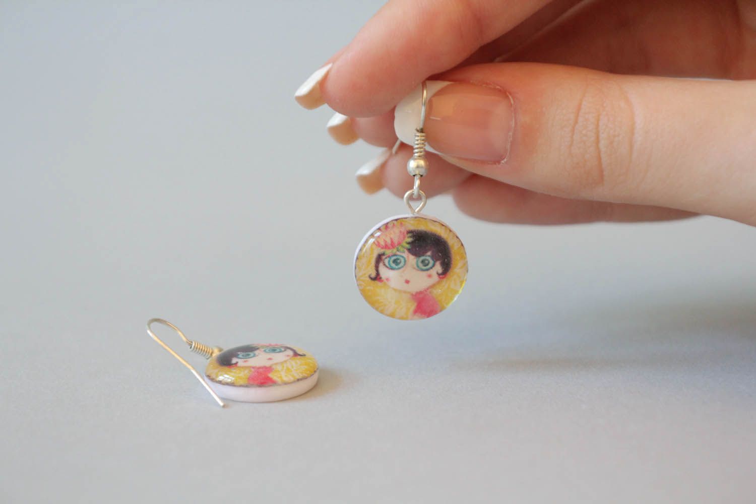 Small polymer clay earrings photo 5