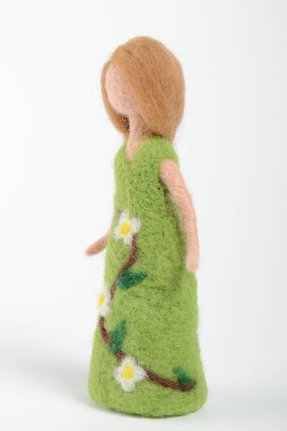 Handmade gefilzte Puppe natürliches Spielzeug Geschenk für Frau Trockenfilzen foto 5