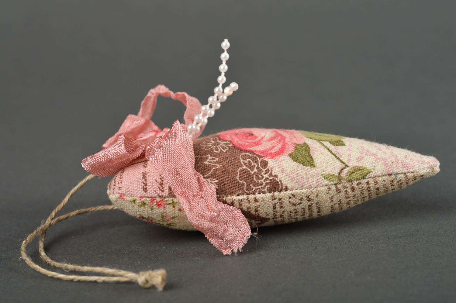 Coeur décoratif fait main Accessoire design petit coton fleur Déco maison photo 3