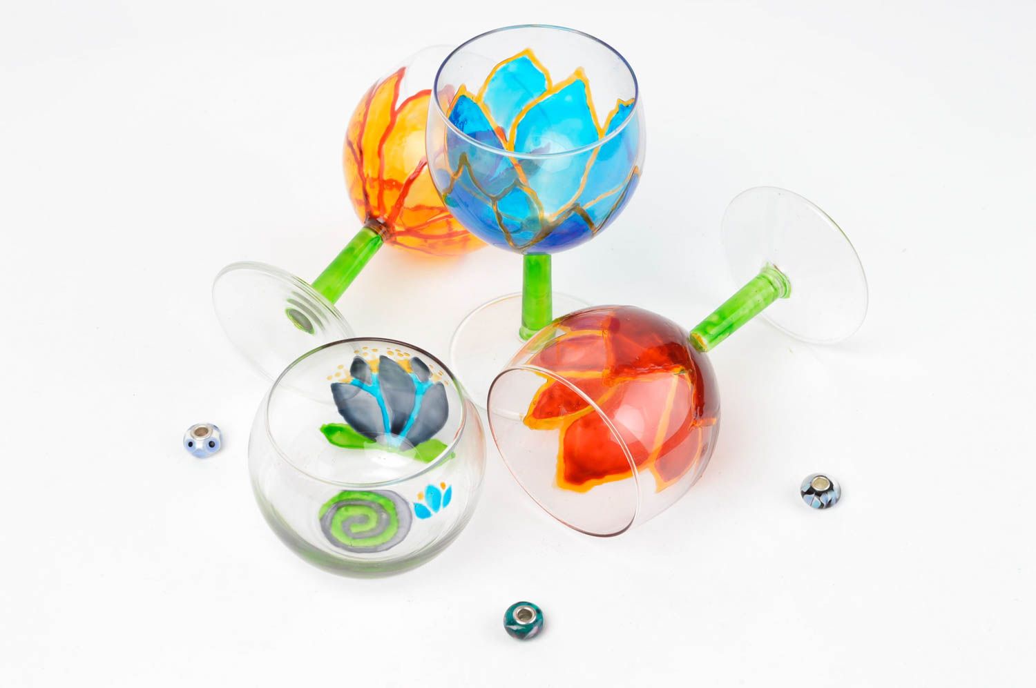 Copas para vino hechas a mano portavelas decorativos  artesanías de vidrio foto 1