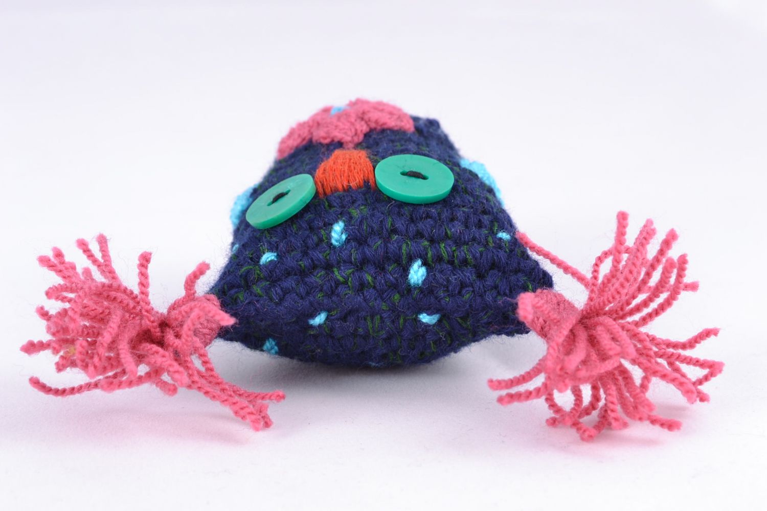 Doudou tricoté en coton, laine, acrylique pour enfant fait main Hibou  photo 5