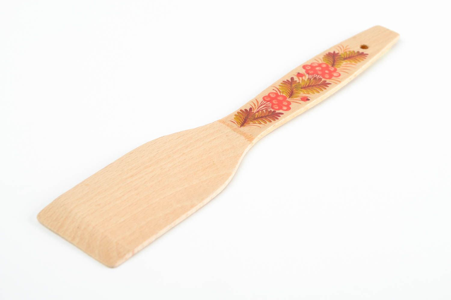 Handmade wooden spatula stylish kitchen utensils painted small kitchen items photo 4