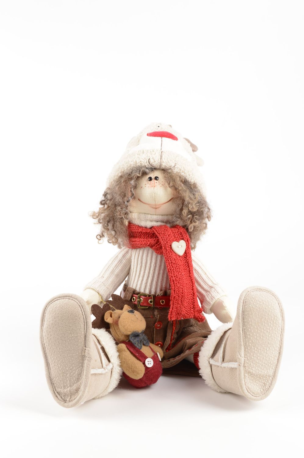 Кукла ручной работы кукла из ткани мягкая кукла забавная с одежкой для дома фото 4