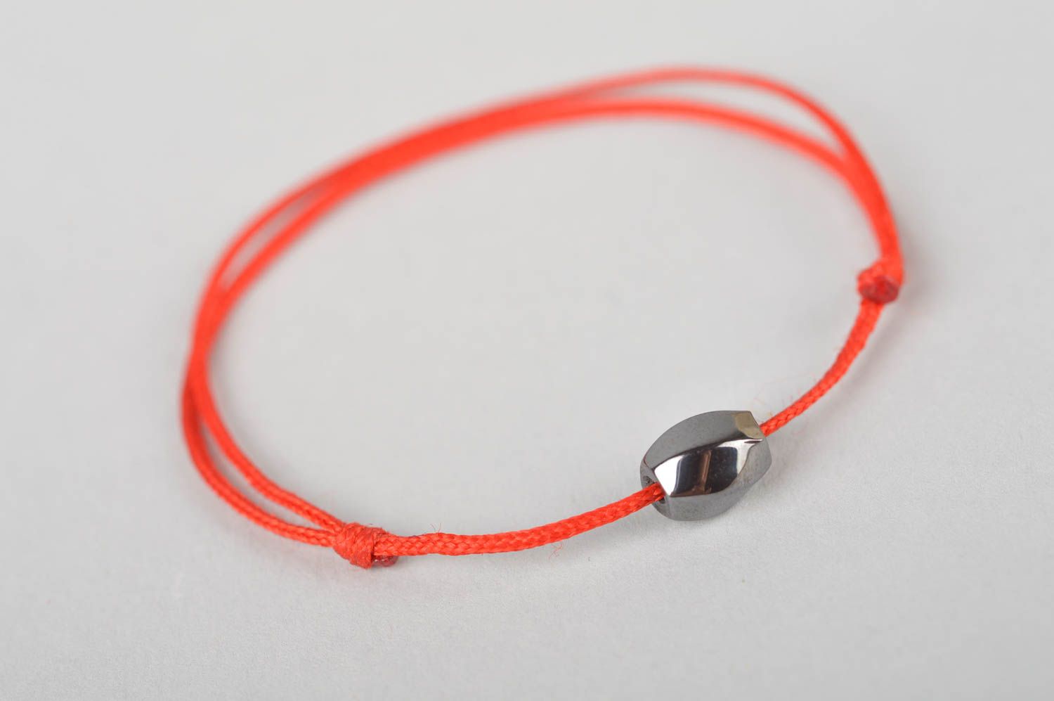 Handmade accessories designer bracelet fashion unusual red bracelet with bead   photo 5