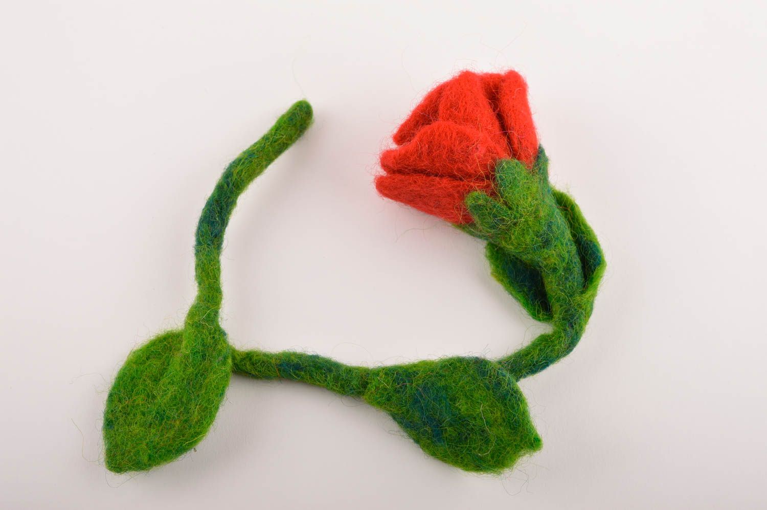 Искусственный цветок ручной работы цветок из шерсти валяный цветок роза фото 4