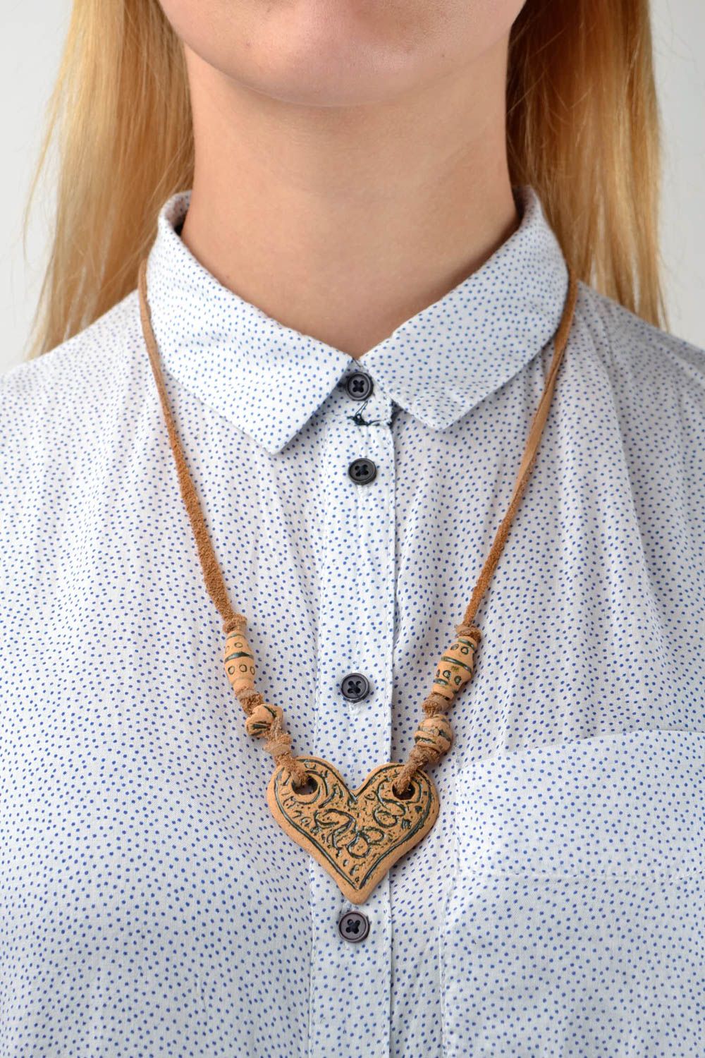 Handmade necklace pendant necklace ceramic jewelry fashion accessories  photo 2