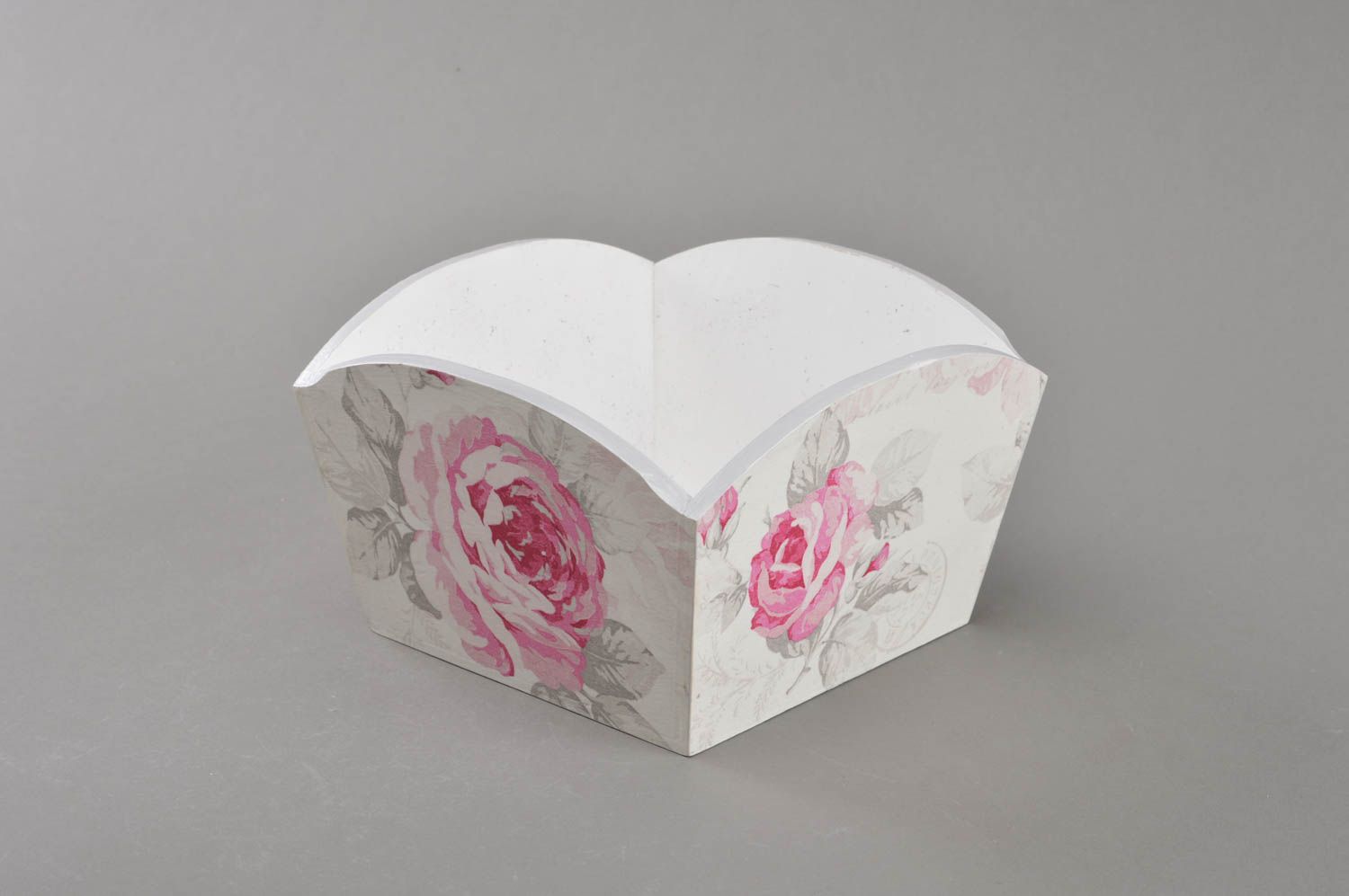 Beautiful handmade designer plywood candy box with decoupage drawing Roses photo 1