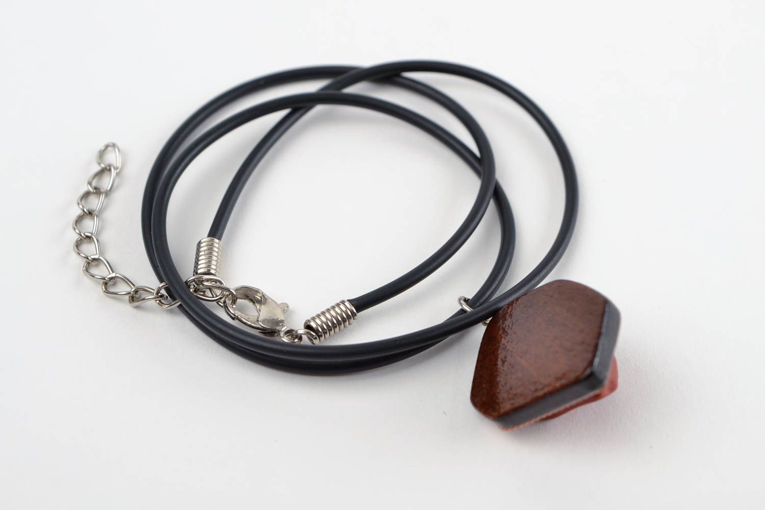Wooden pendant handmade necklace wooden jewelry necklace for women wood necklace photo 5