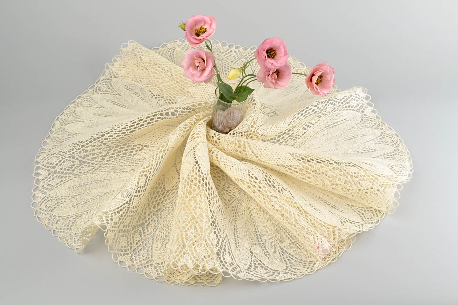 Openwork crochet tablecloth handmade lace napkin vintage style home ideas photo 1