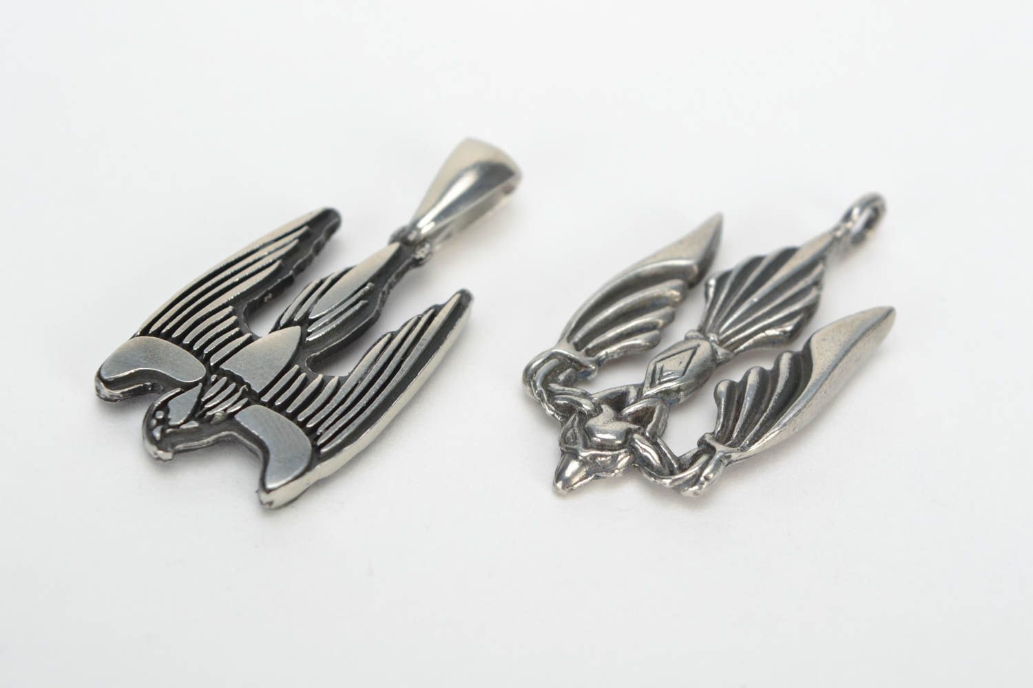 Beautiful designer unusual DIY metal blank pendants set 2 pieces photo 2
