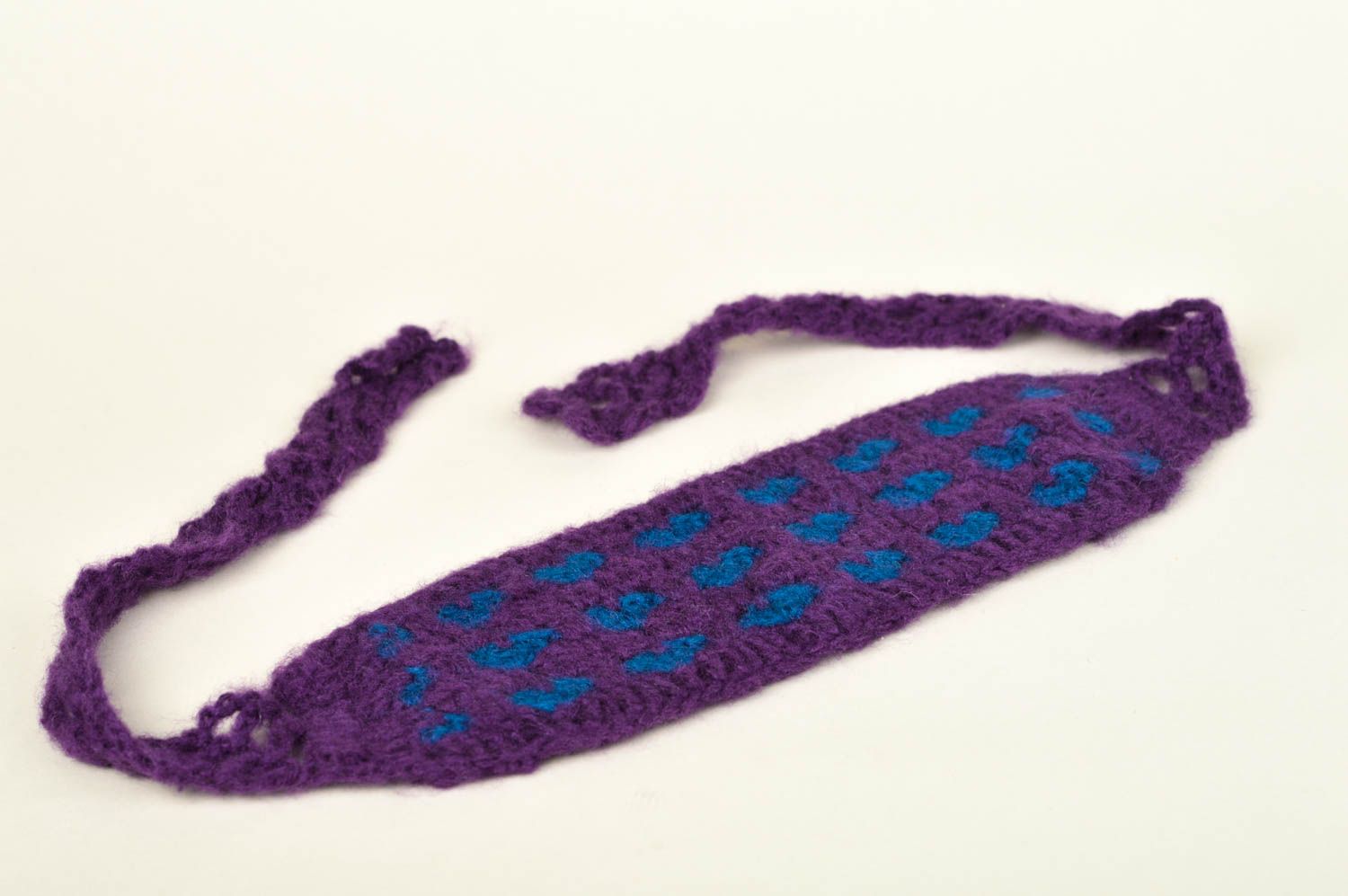 Повязка на голову ручной работы повязка для девочки фиолетовая детская повязка фото 4