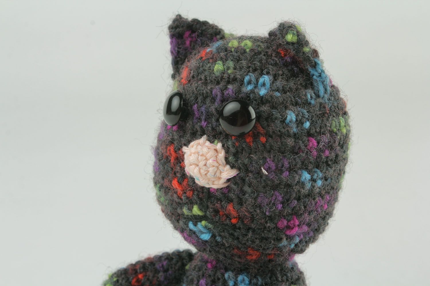 Giocattolo a maglia fatto a mano pupazzo morbido a forma di gatto a uncinetto foto 4