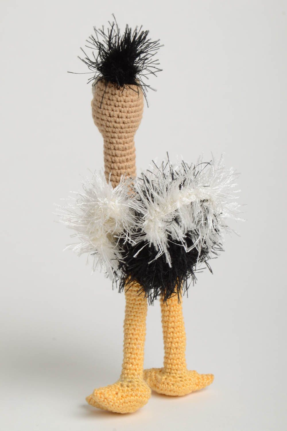 Peluche autruche faite main Jouet tricoté au crochet en coton Cadeau enfant photo 3