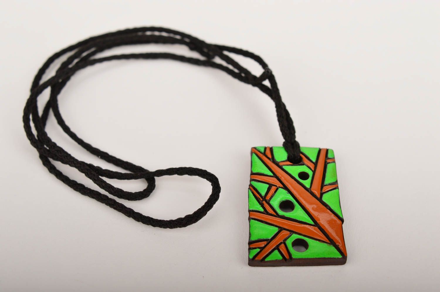 Handmade pendant designer accessory clay pendant for girls unusual gift photo 3
