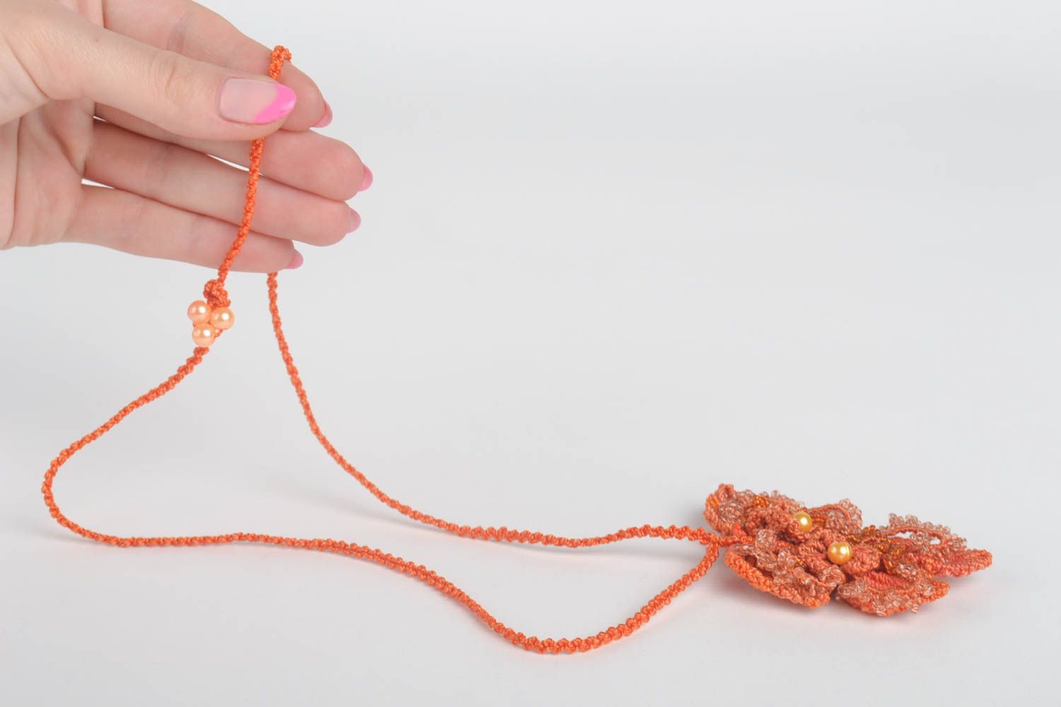 Halskette für Frauen Halskette mit Anhänger Rocailles Kette Schmuck handgemacht foto 4