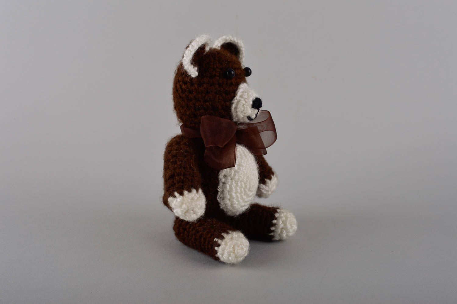 Peluche ourson fait main Jouet enfant Cadeau original tricotée au crochet photo 5