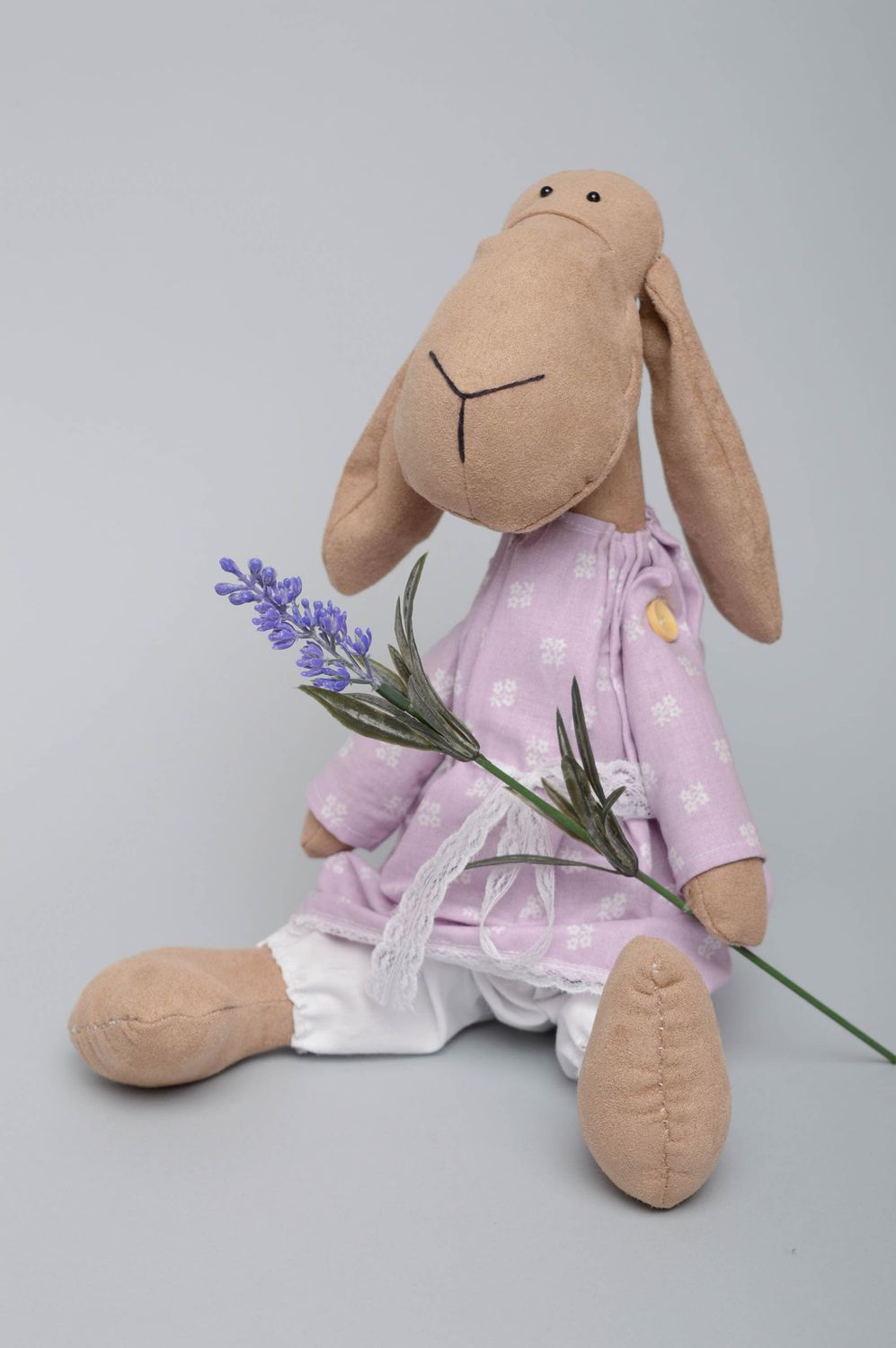 Kuscheltier Handmade Puppe Schäfchen mit Lavendel foto 3