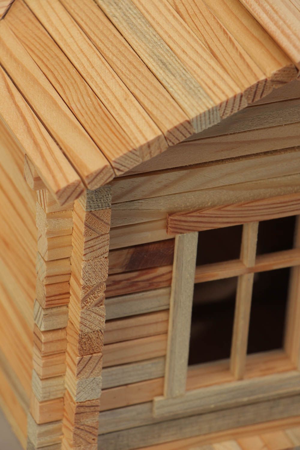 Jeu de construction de maison en bois de sapin plus que 500 pièces fait main photo 4