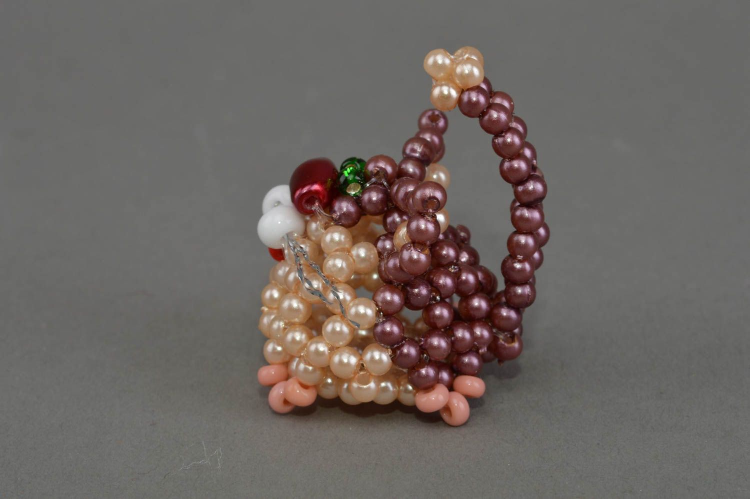 Chat en perles de rocaille figurine décorative faite main pour intérieur photo 2
