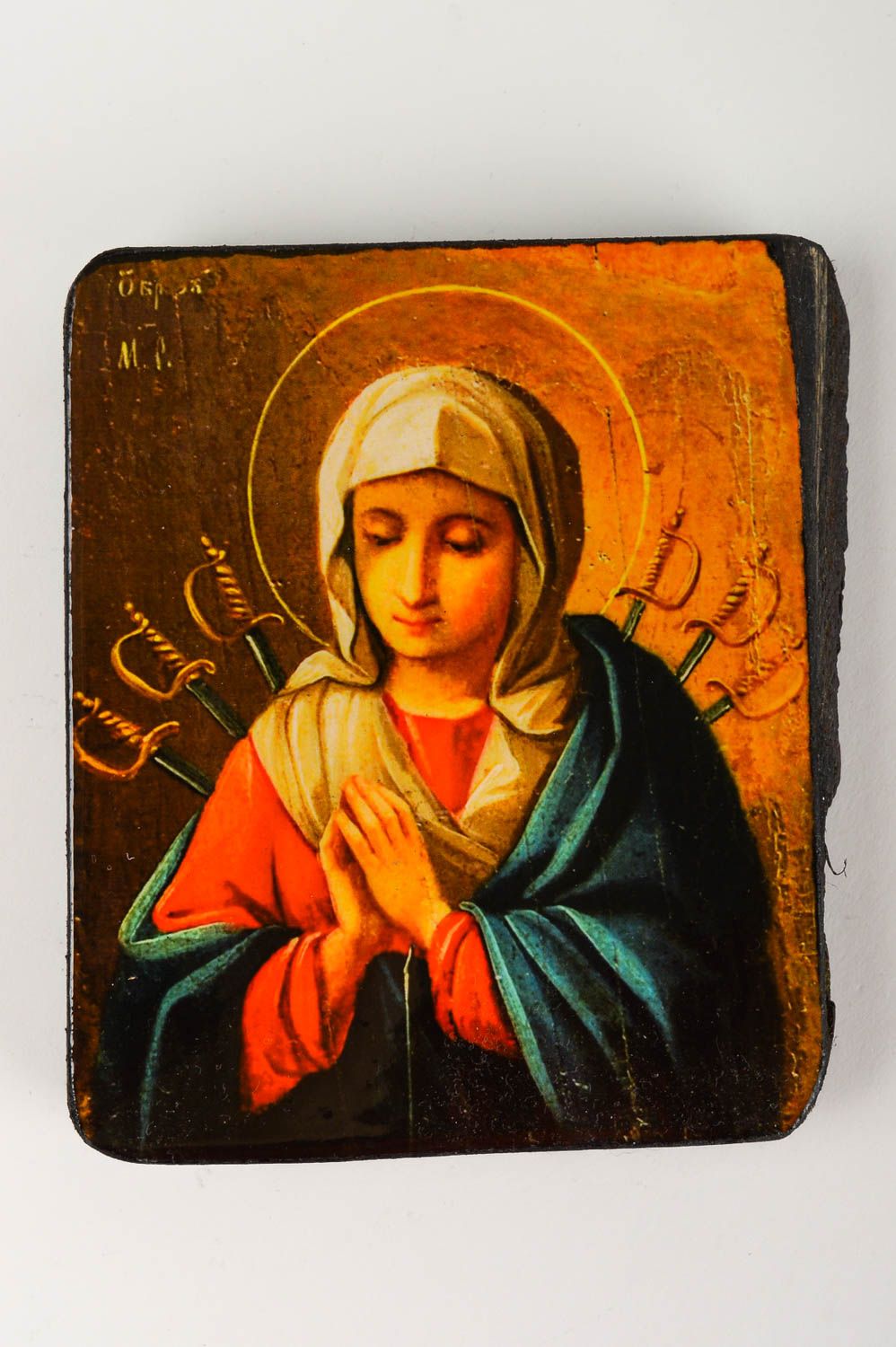 Икона ручной работы православная икона Божьей Матери красивая икона святой фото 3