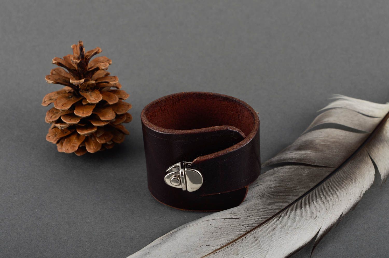 Stylish handmade leather bracelet wide bracelet designs fashion accessories photo 1