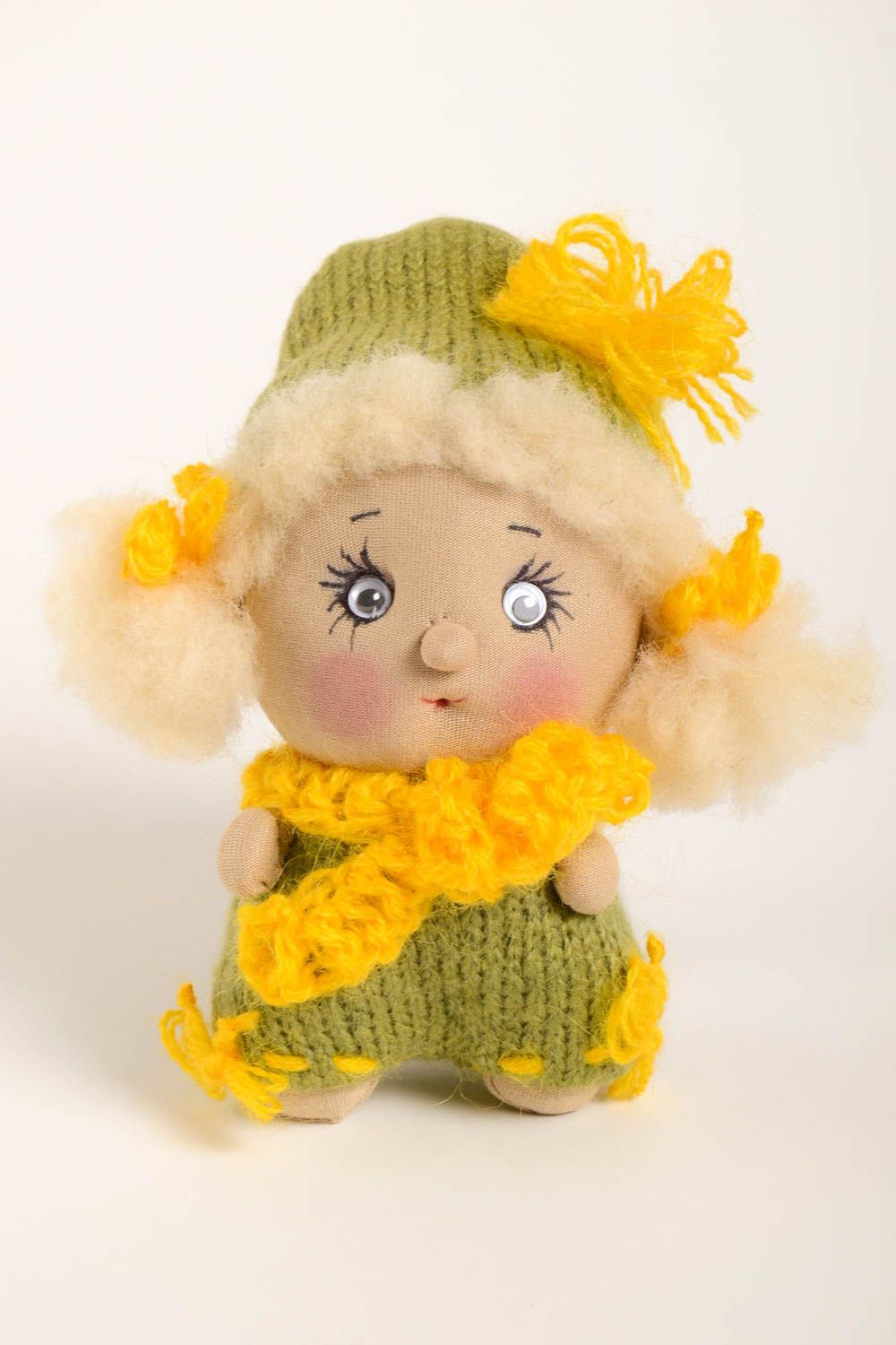 Милая авторская кукла игрушка ручной работы дизайнерская кукла с косичками фото 2