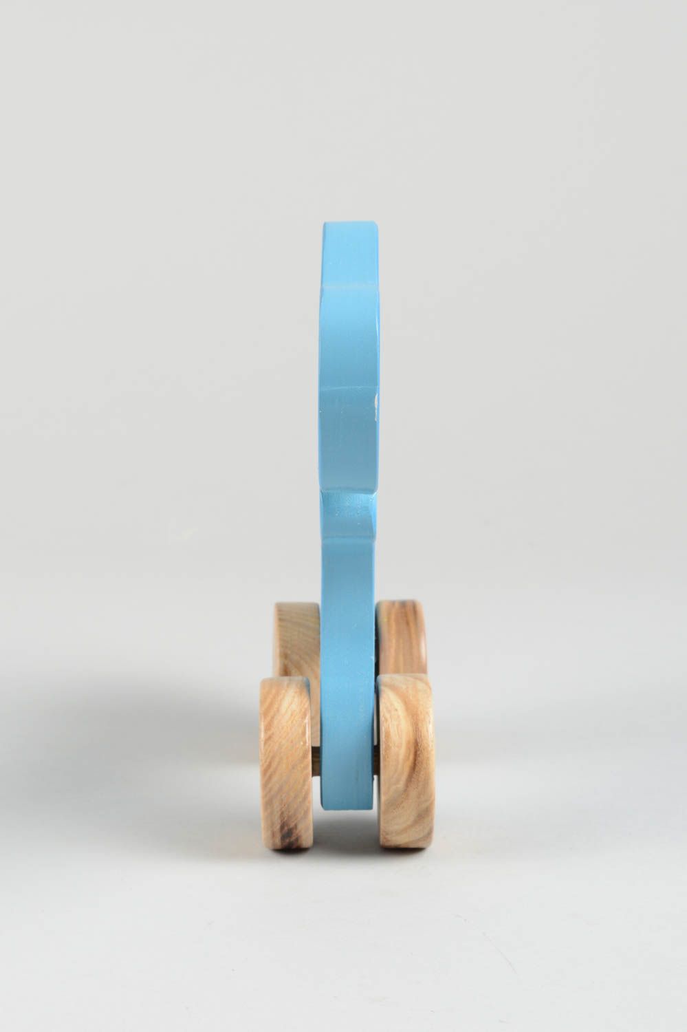 Игрушка ручной работы игрушка из дерева голубой носорог игрушка-каталка фото 4