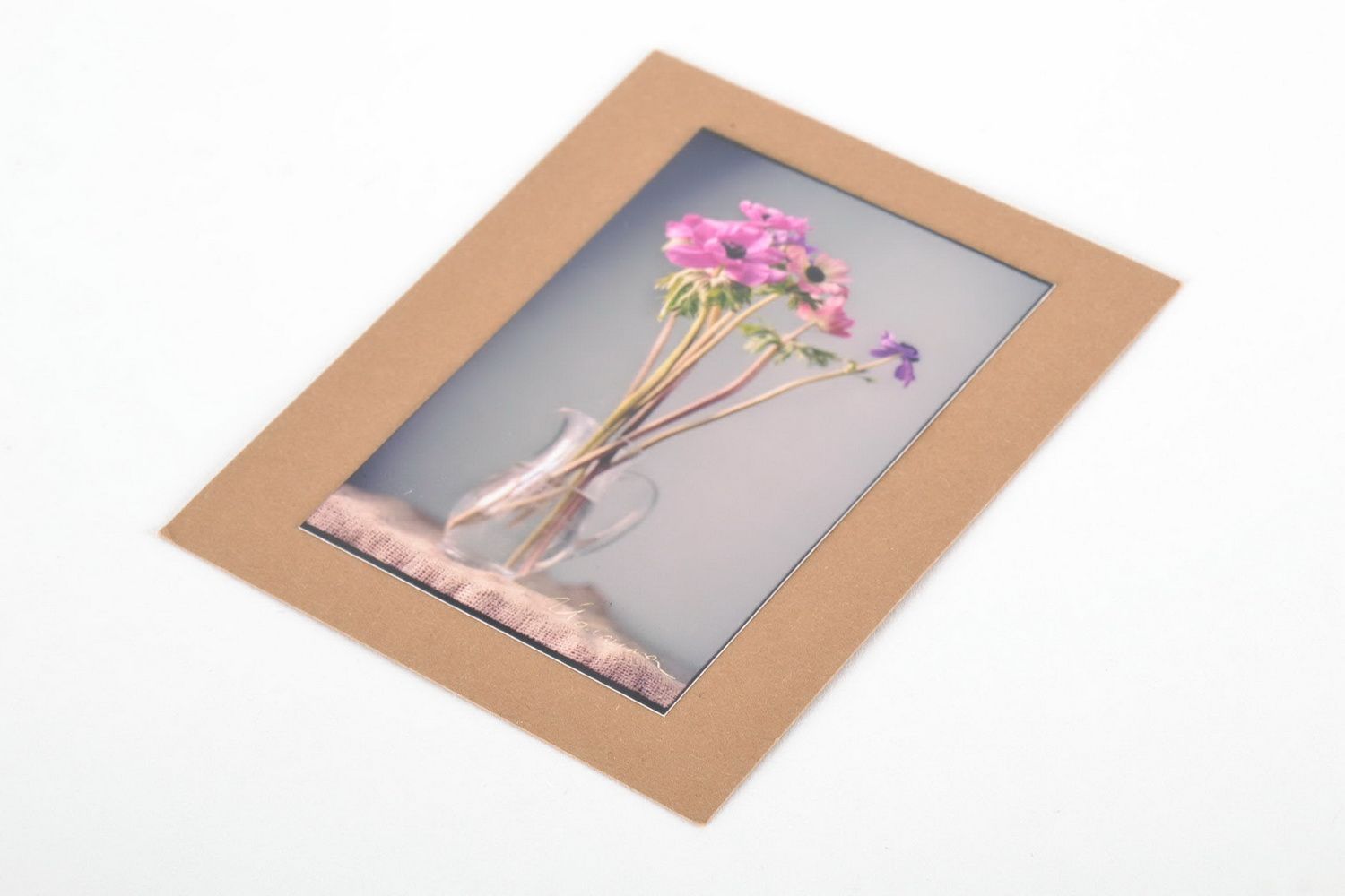 Carte postale faite main avec fleurs photo 2