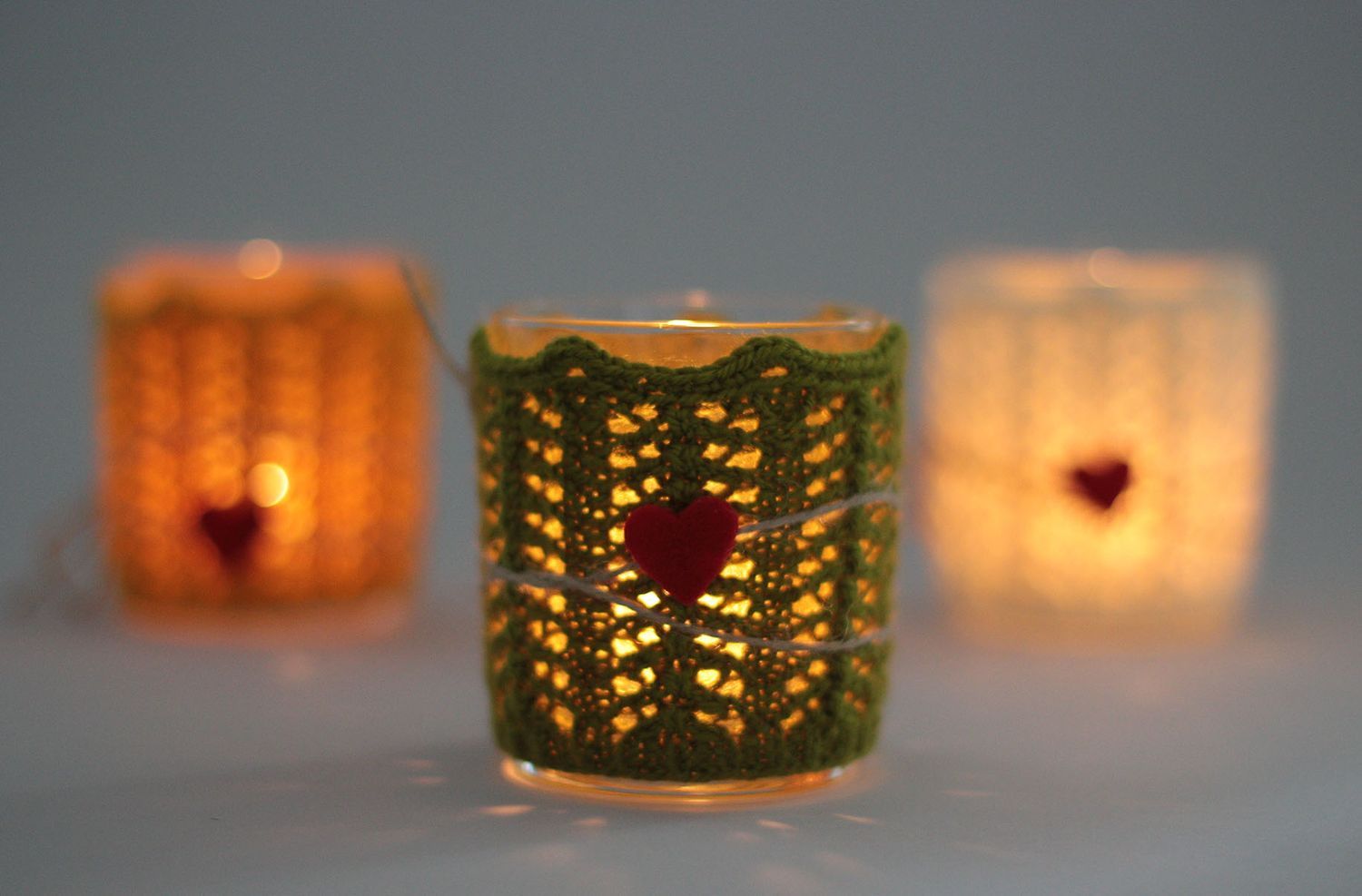 Handmade Teelichthalter aus Glas mit Pullover Kerzenständer aus Glas Haus Dekor foto 5