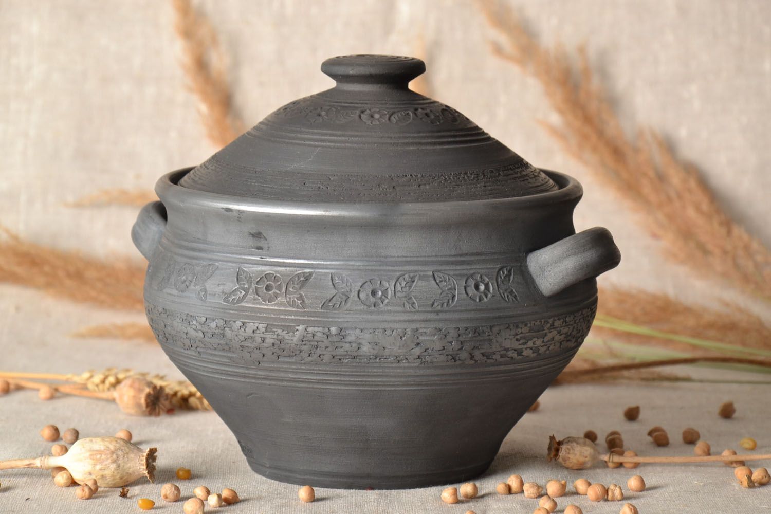 Clay pan black smoke ceramics photo 1