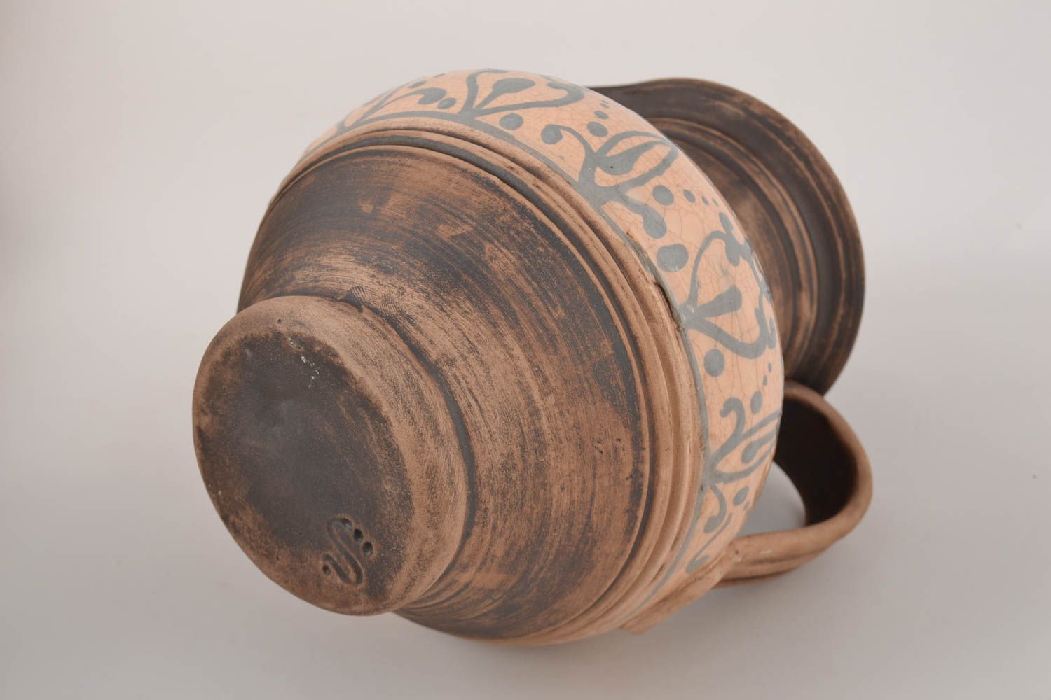 Jarro de cerámica hecho a mano vajilla original étnica utensilio de cocina  foto 3