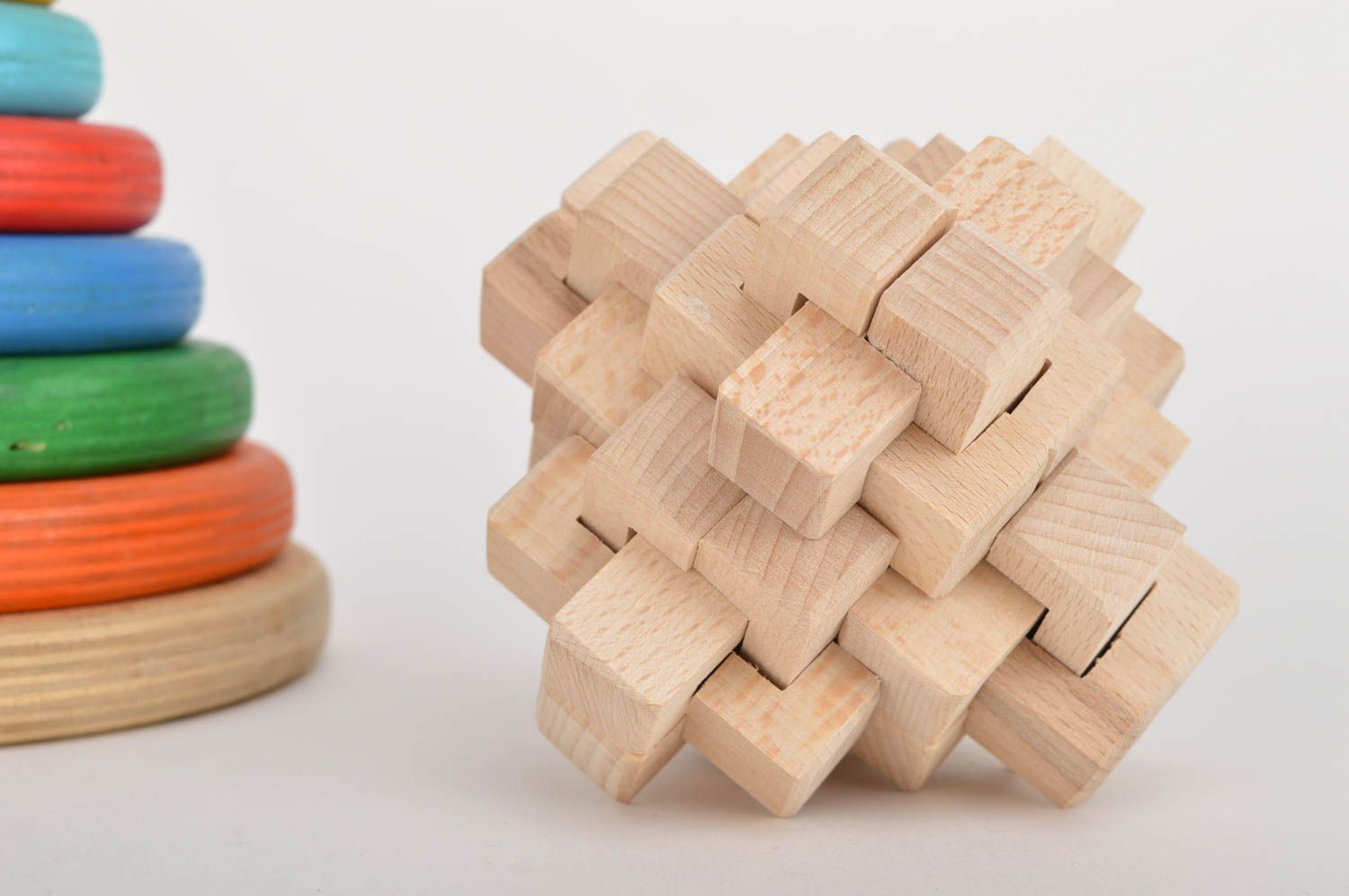 Игрушка ручной работы деревянный кубик игрушка из дерева от 3 лет 24 элемента фото 1