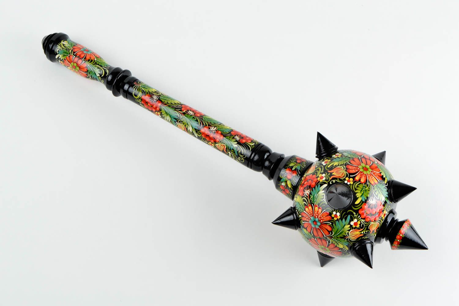 Handmade mace wooden weapon decorative painted mace decorative use only photo 3