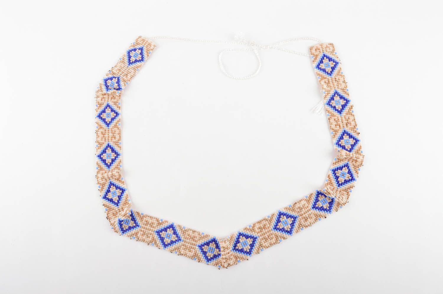 Handmade ethnische Rocailles Kette Damen Collier Accessoire für Frauen foto 3