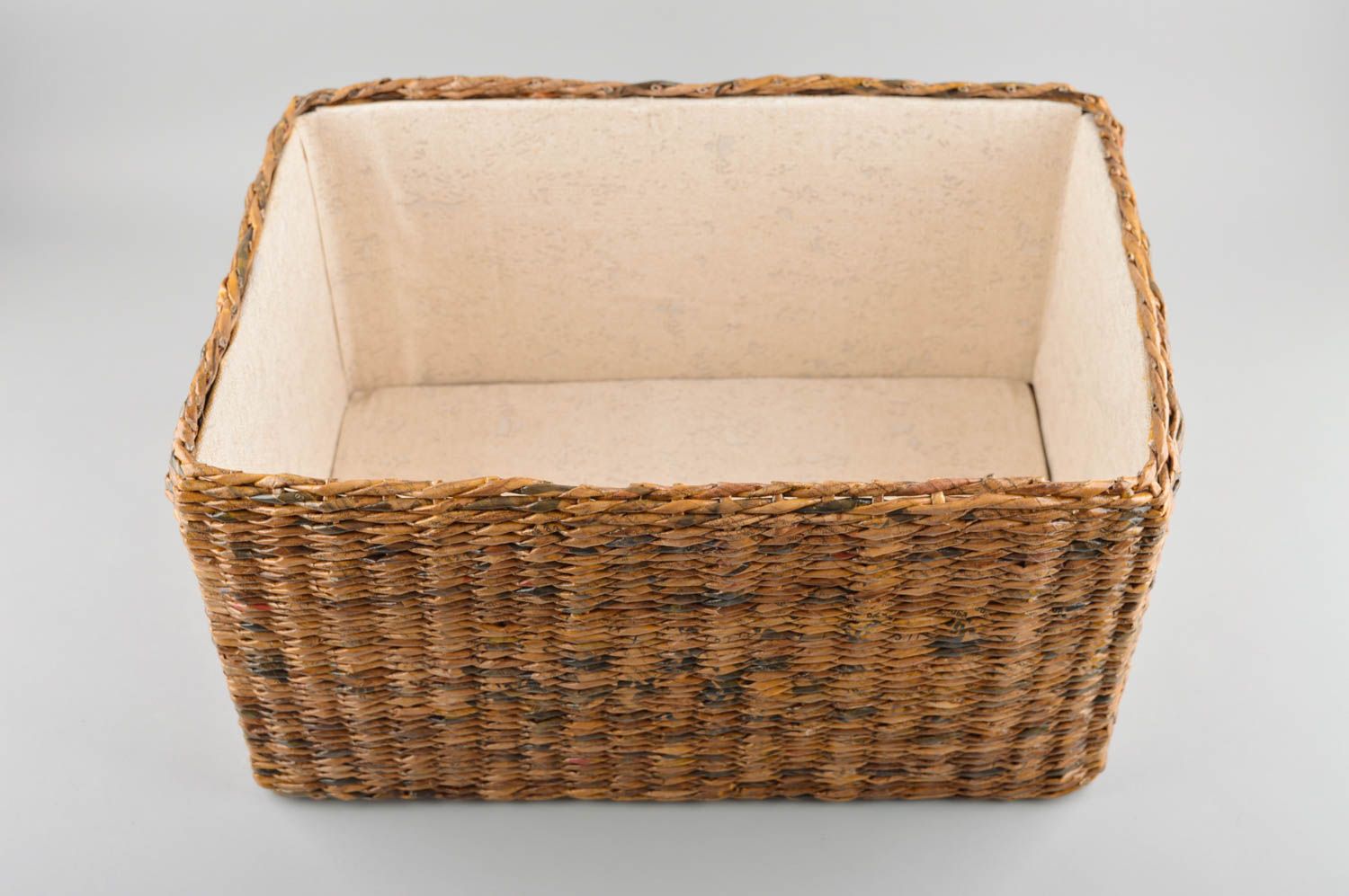 Unusual handmade paper basket woven newspaper basket interior decorating photo 4