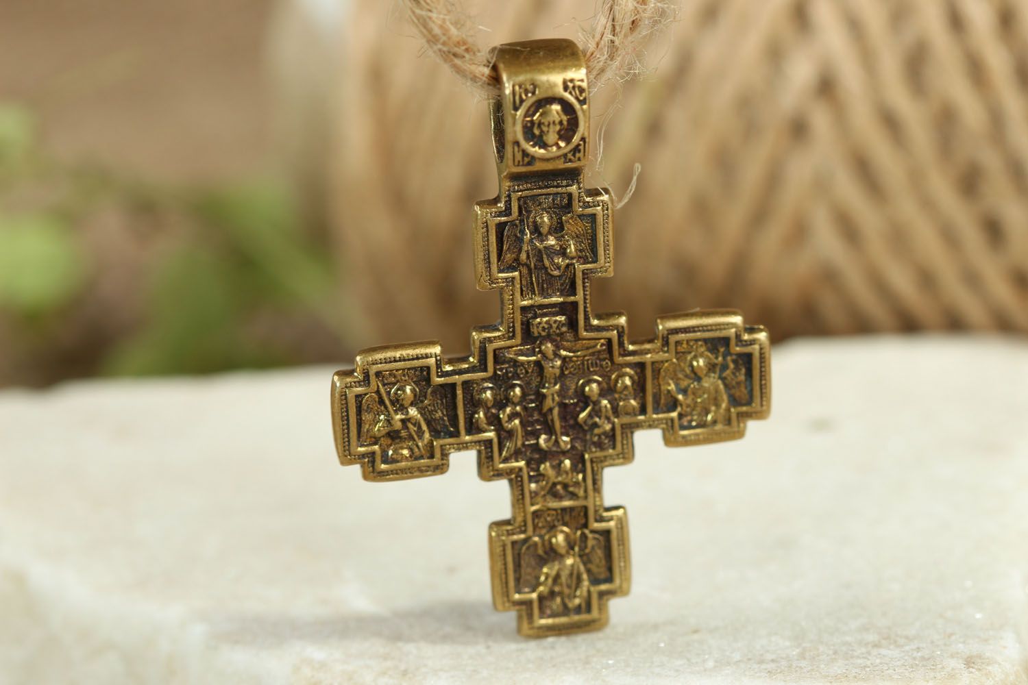 Двухсторонний бронзовый крест фото 5