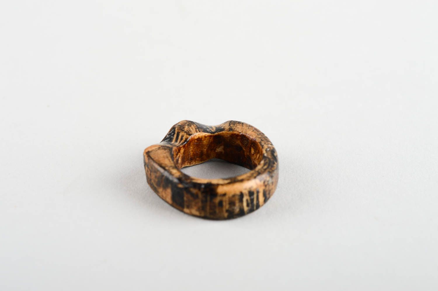 Damen Accessoire handmade Ring Damen originell exklusiv braun Ring Schmuck foto 4
