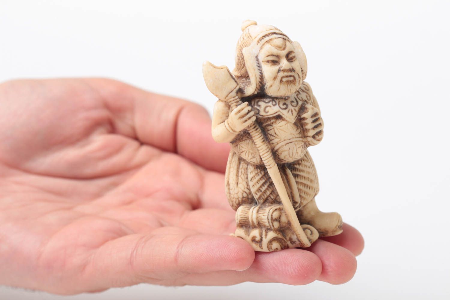 Figurine décorative fait main Petite statue Déco maison Bishamon cadeau photo 5